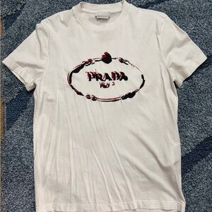 Prada White and Black Graphic Men's T-Shirt